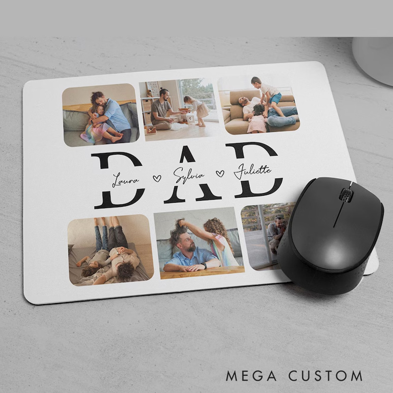 Personalized Dad Gift Custom Mousepad Fathers Day Gift for Dad Dad Birthday Gift from Kids Husband Gift Unique Mouse Pad