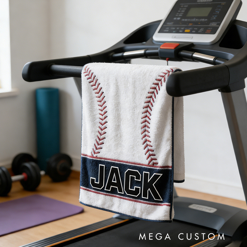 Personalized Baseball Towel with Custom Name for Baseball Enthusiasts