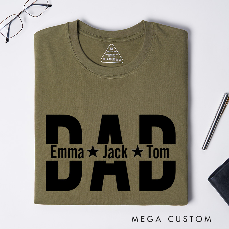 Personalized Dad Shirt With Kids Names Custom Dad T-Shirt Personalized Dad Shirt Father's Day Shirt New Dad Shirt Daddy Shirt Birthday Gift Dad Tee