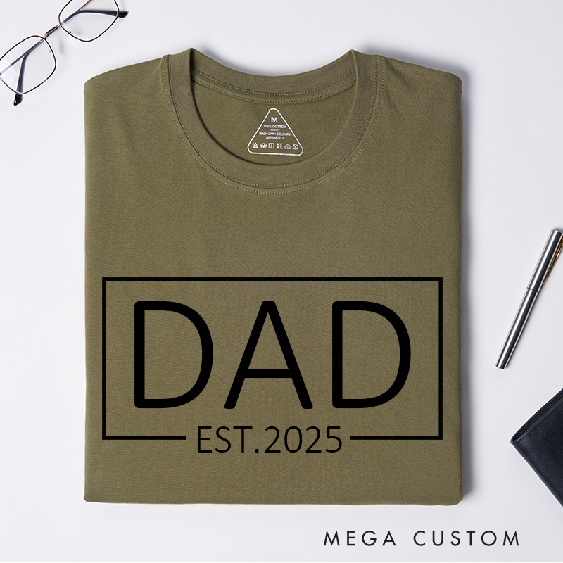 Personalized Dad T-Shirt Custom Father's Day Gift for New Dads Pregnancy Announcement Comfortable Cotton Shirt for Men Birthday Gift Idea
