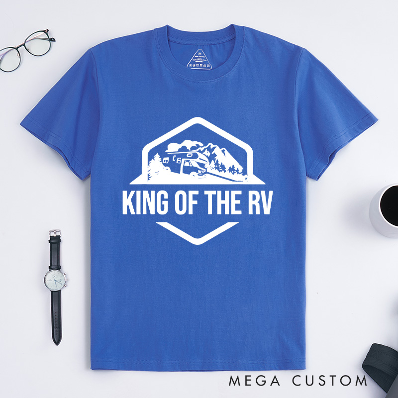 Personalized King of the Rv T-Shirt Funny Camping Shirt Rv Road Trip Gift Outdoor Camping Adventure