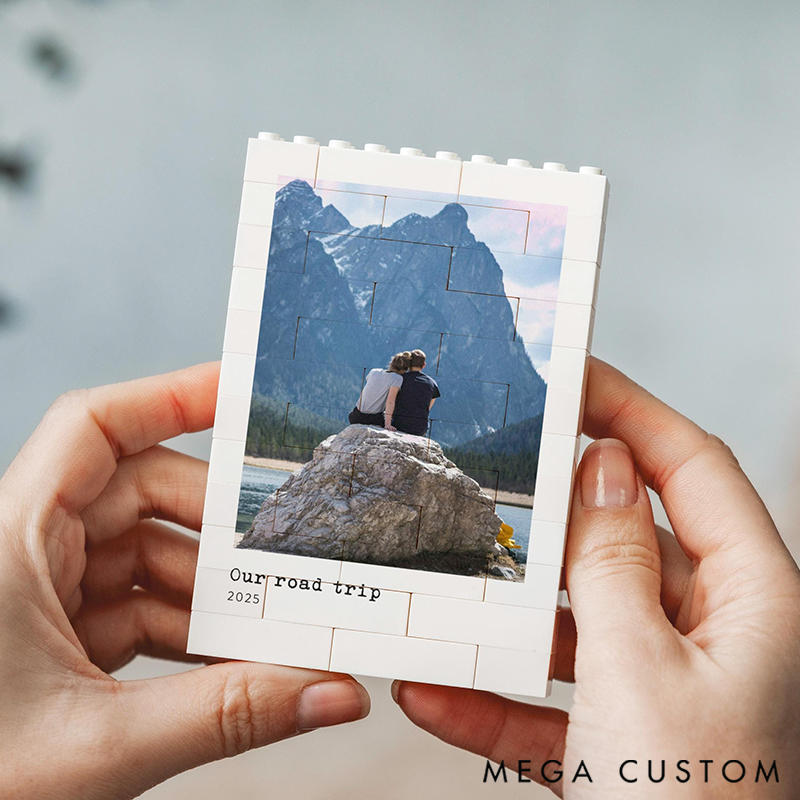 Personalised Travel Memory Gift For Couple Road Trip Photo Building Block Adventure Present Christmas Gift Anniversary Valentines Gift