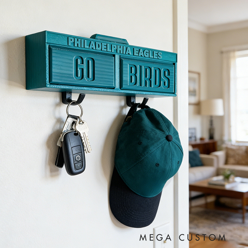 Personalized 3D Printed Key Holder with Sports Team Theme for Fans and Families