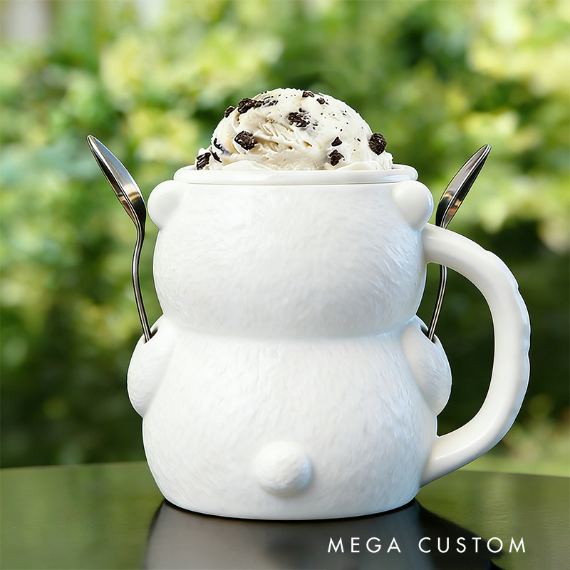 Personalized Polar Bear Ice Cream Pint Holder Cute Custom Freezer Accessory for Kids and Adults Unique Gift Fun Kitchen Decor