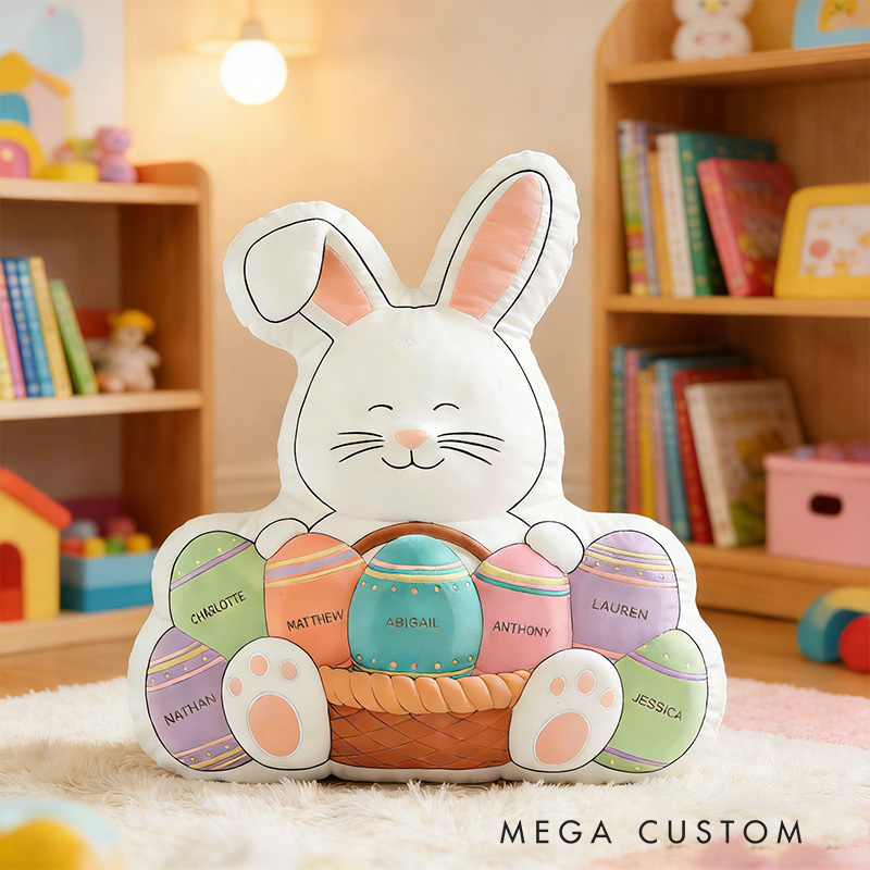Personalized Easter Family Pillow Custom Name Pillow for Girls Kids Family Gift