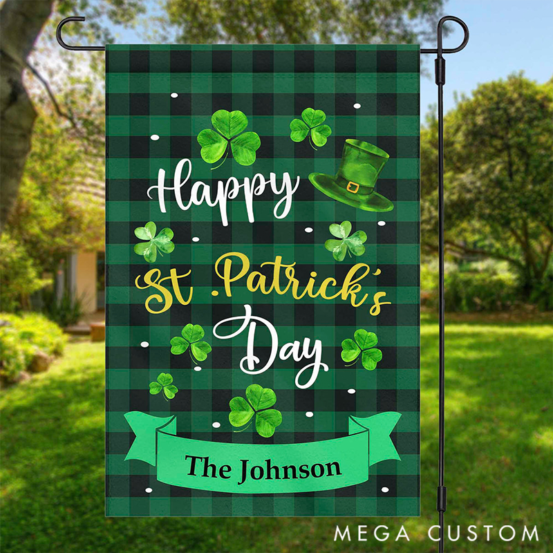 Personalized Welcome Shamrocks In The Bottle Happy St Patrick's Day Custom Garden Flag House Flag Gift for Gardening Lovers