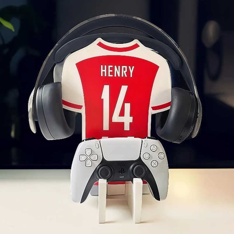 Personalized Jersey Shape Controller Headset Stand with Number and Name Gaming Accessories Desk Decor for Ball Game Lovers 