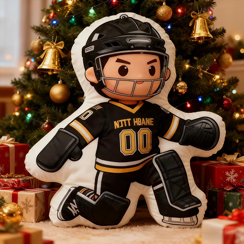 Personalized Ice Hockey Goalie Pillow with Custom Name and Number Perfect for Hockey Fans