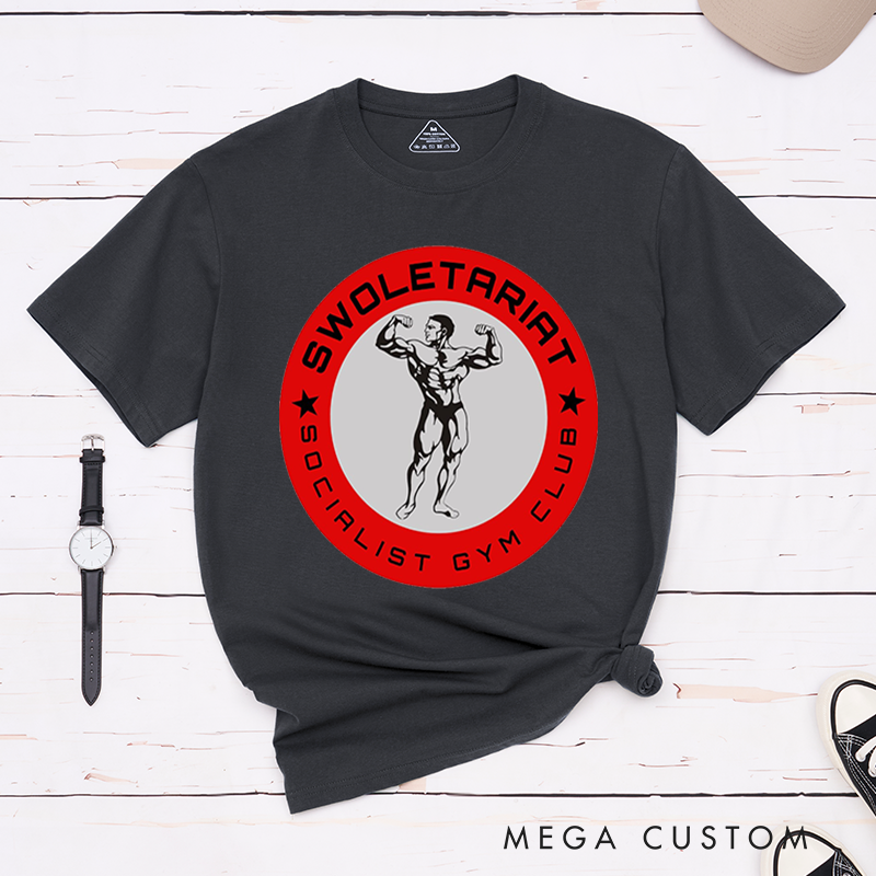 Personalized Statement GymT-Shirt with a Strong Bodybuilder Graphic Encircled for Fitness Enthusiasts Bodybuilders and Gym Lovers