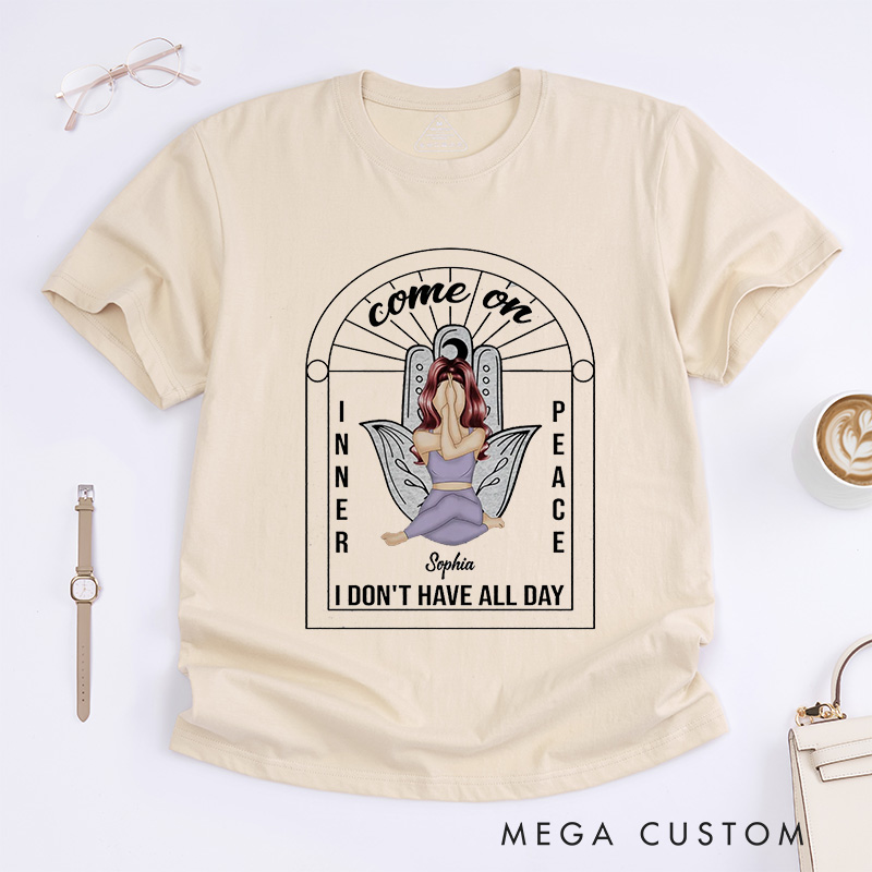 Personalized Yoga Come On Inner Peace T-Shirt Gift for Yourself Gift For Women Gift for Yoga Lover