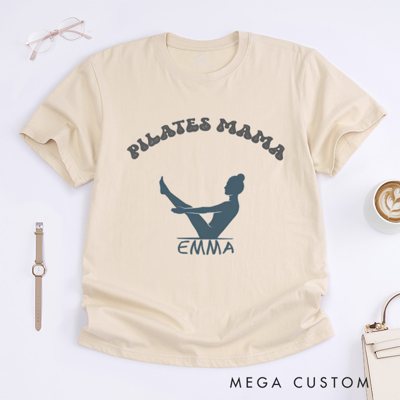 Personalized Pilates Yoga T-Shirt Gift for Pilates and Yoga Instructor Yoga Lover Gift Workout Yoga Girl Pilates Pose Tee Gift