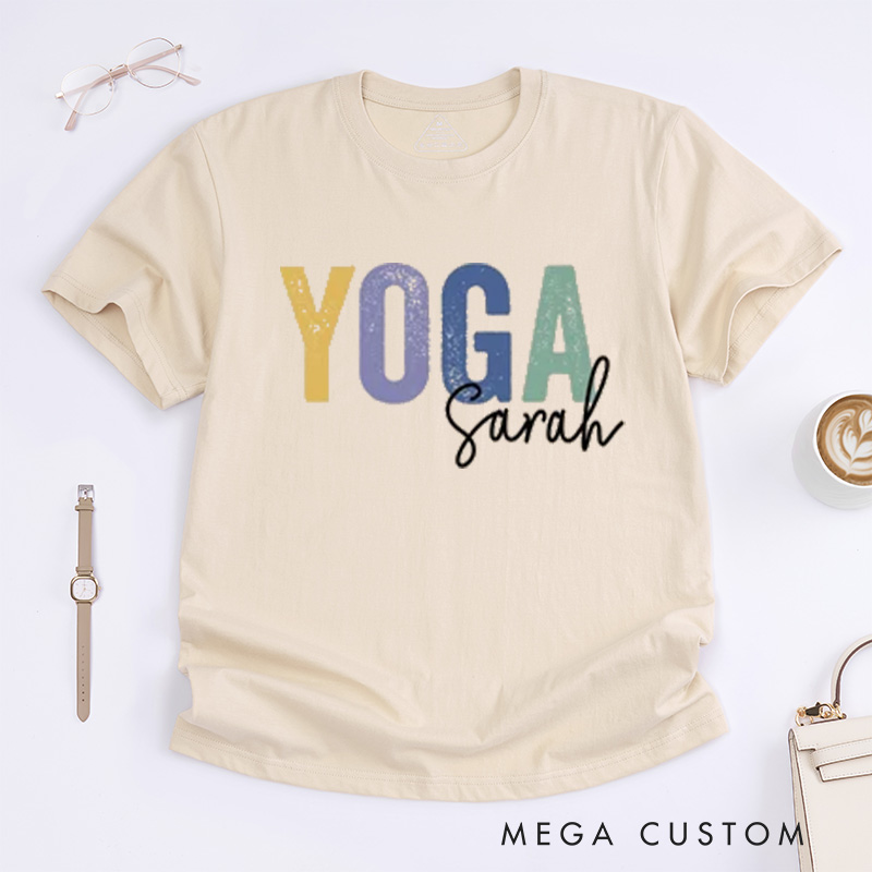 Personalized Yoga T-Shirt Yoga Teacher T-Shirt Yoga Gift for Women Gym Girl Yoga Lover T-Shirt