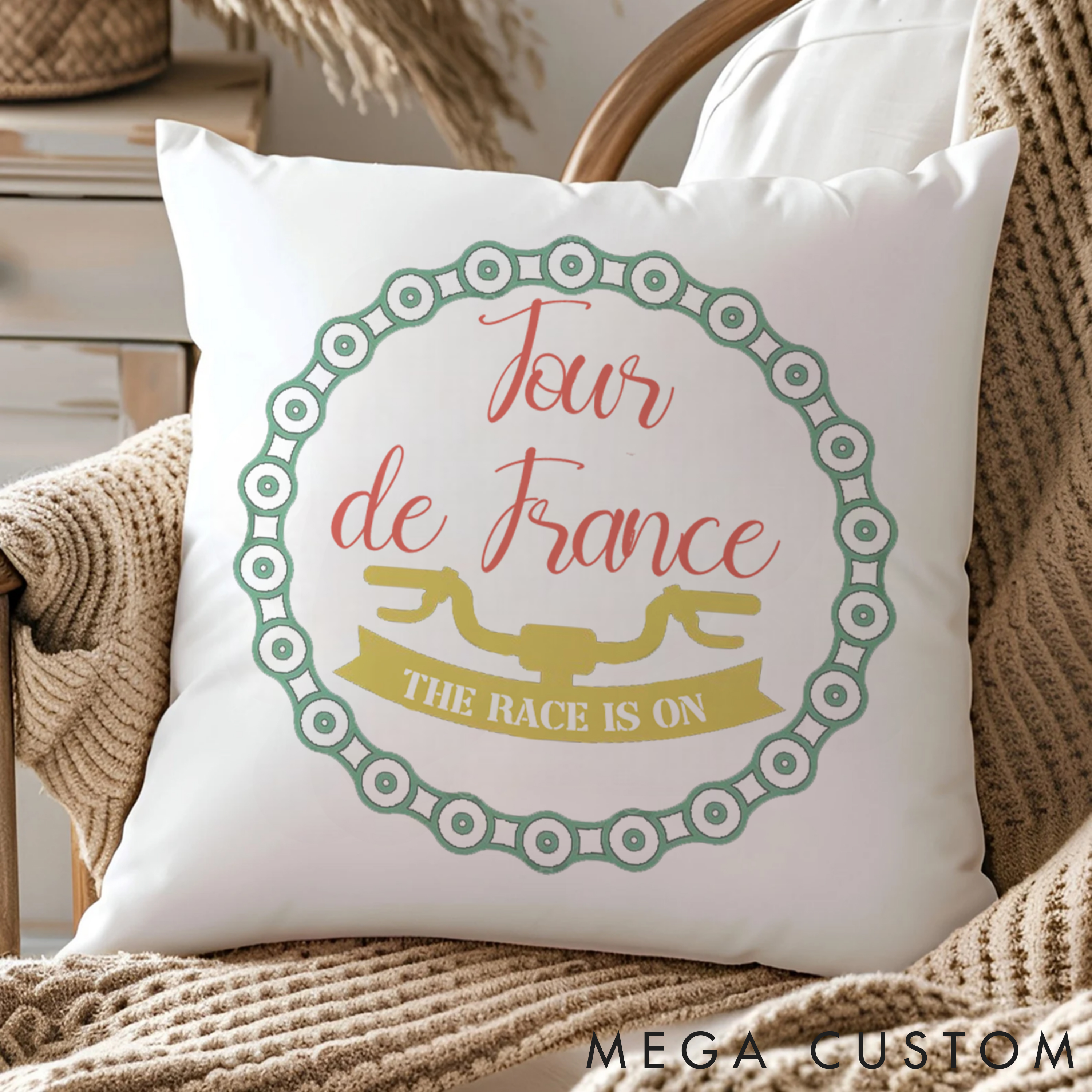 Personalized Pillow for Cycling Lovers Tour de France for New Home Present Housewarming First Home Gift  Custom Throw Pillow