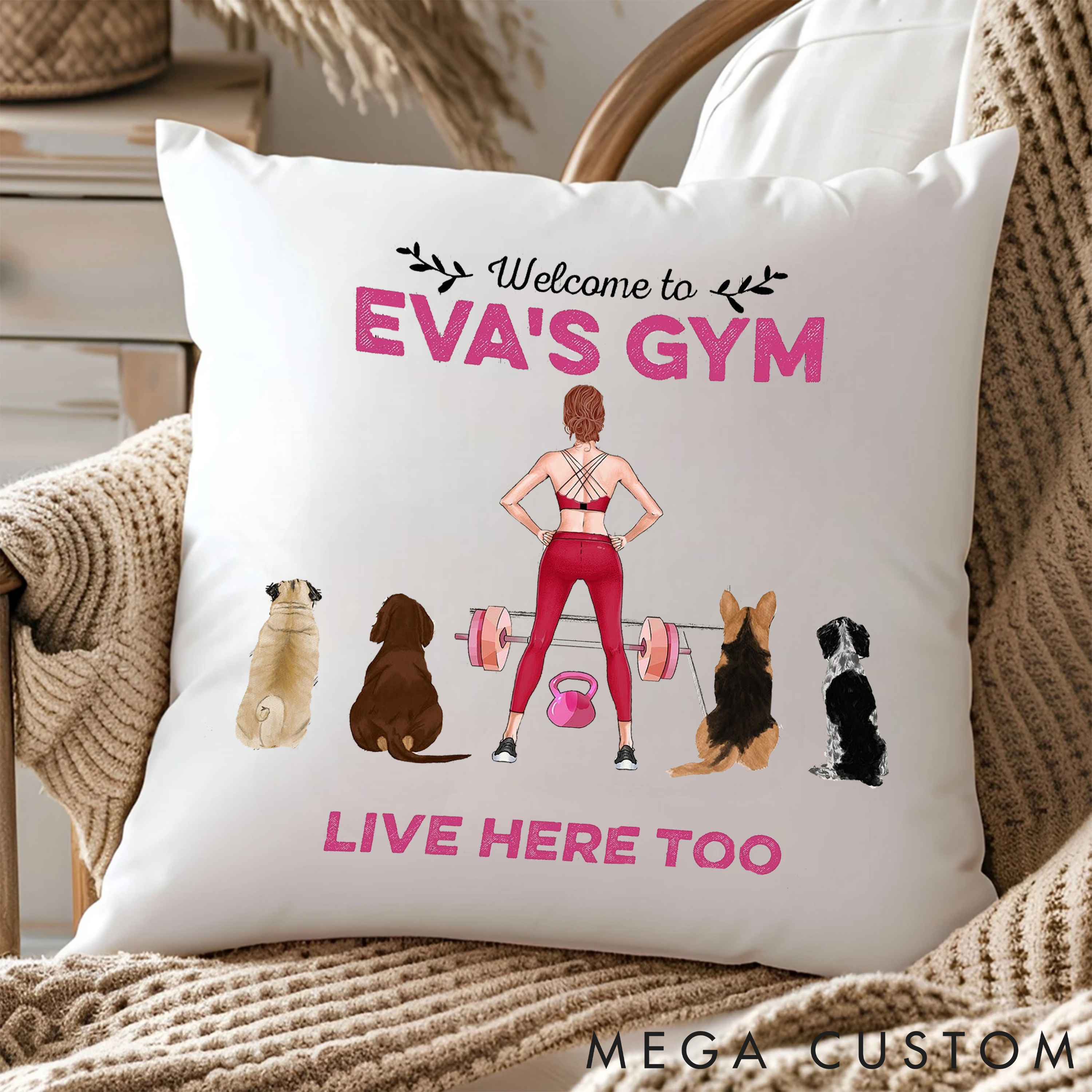 Personalized Pillow for Gym Lovers Who Carries Pet Dog or Cats for New Home Present Housewarming First Home Gift  Custom Throw Pillow