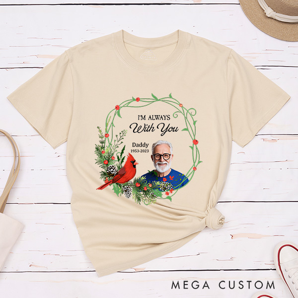 Personalized Memorial Photo Shirt Custom Remembrance T-Shirt in Loving Memory Tee Funeral Shirt with Picture