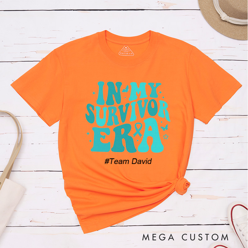 Personalized In My Survivor Era Cervical Cancer Awareness Warrior T-Shirt