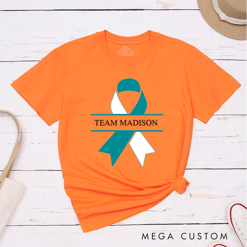 Personalized Cervical Cancer Survivor Support Warrior T-Shirt