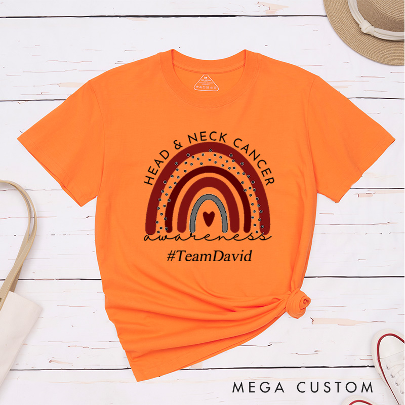 Personalized Head and Neck Cancer Awareness Survivor Support Warrior T-Shirt