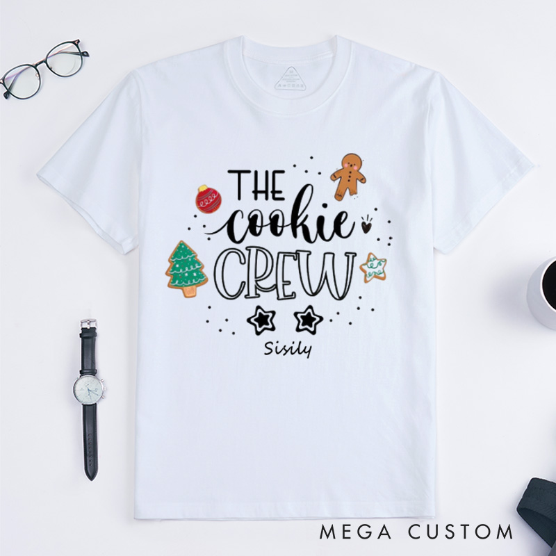 Personalized The Cookie Crew Classic T-Shirts Christmas Shirt Cookie Lover Cookie Shirts Christmas Baking Shirt Cookie Baking Crew Matching Family Shirts