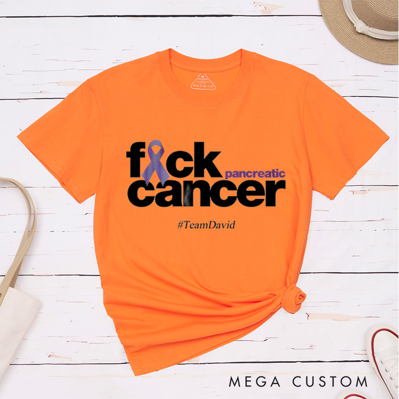 Personalized Fuck Pancreatic Cancer Warrior Survivor Support T-Shirt
