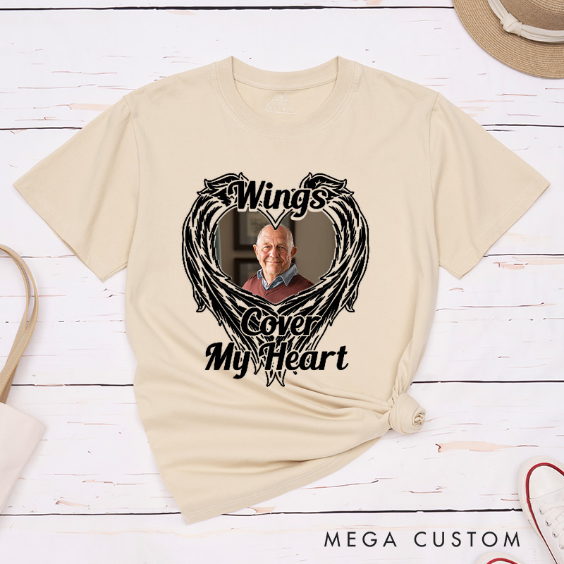 Personalized Memorial Photo Shirt Custom Funeral Photo Shirt Remembrance Shirt Sympathy T-Shirt for Loss of Mother Father or Loved One Condolence Gift