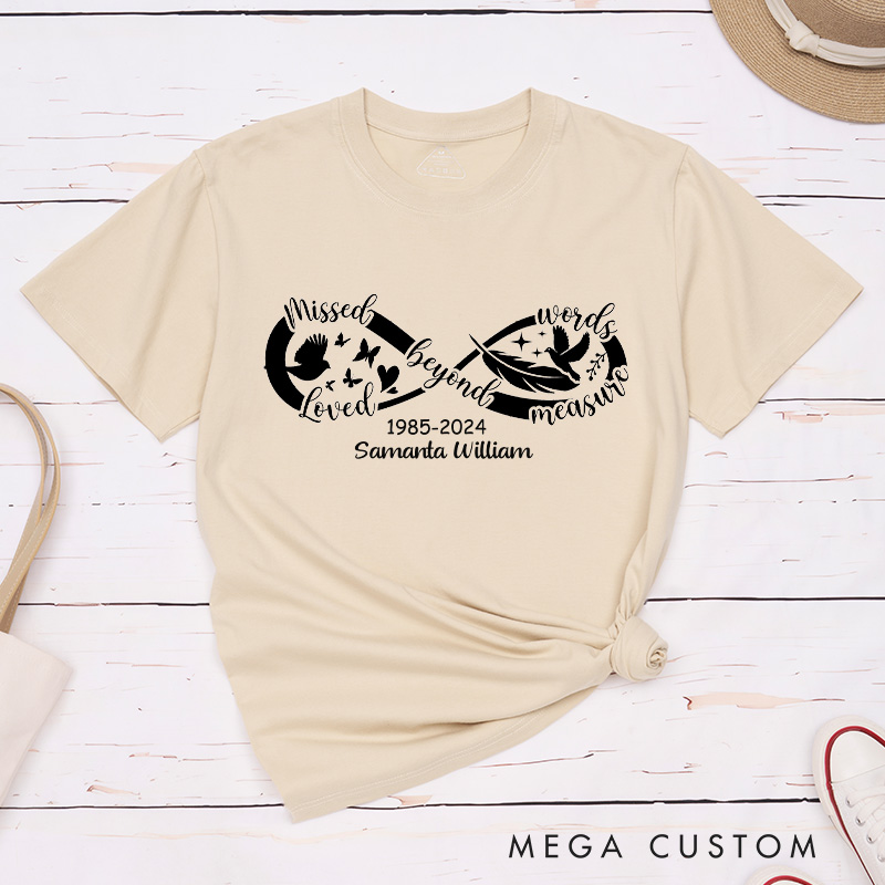 Personalized Memorial Shirt in Loving Memory Shirt Rest in Peace Shirt Funeral Shirt Custom Memorial Shirt Rip Shirt Infinity Love Shirt Funeral Gift
