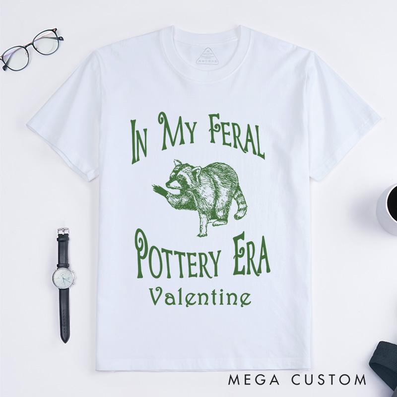 Personalized In My Feral Pottery Era Classic T-Shirts Comfort Colors Pottery Shirt Gifts For Potter Pottery Tee Gift