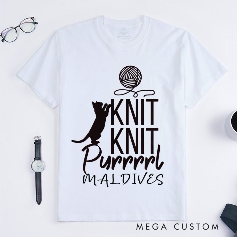 Personalized Cat Lover Classic T-Shirts Funny Crocheting Shirt