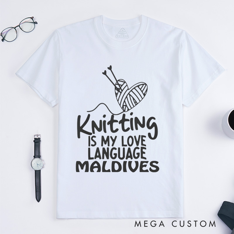 Personalized Knitting Is My Love Language Classic T-Shirts Knitter Shirt Cute Knitting Shirt Love To Knit Knitting Lover Shirt Knitting Gift