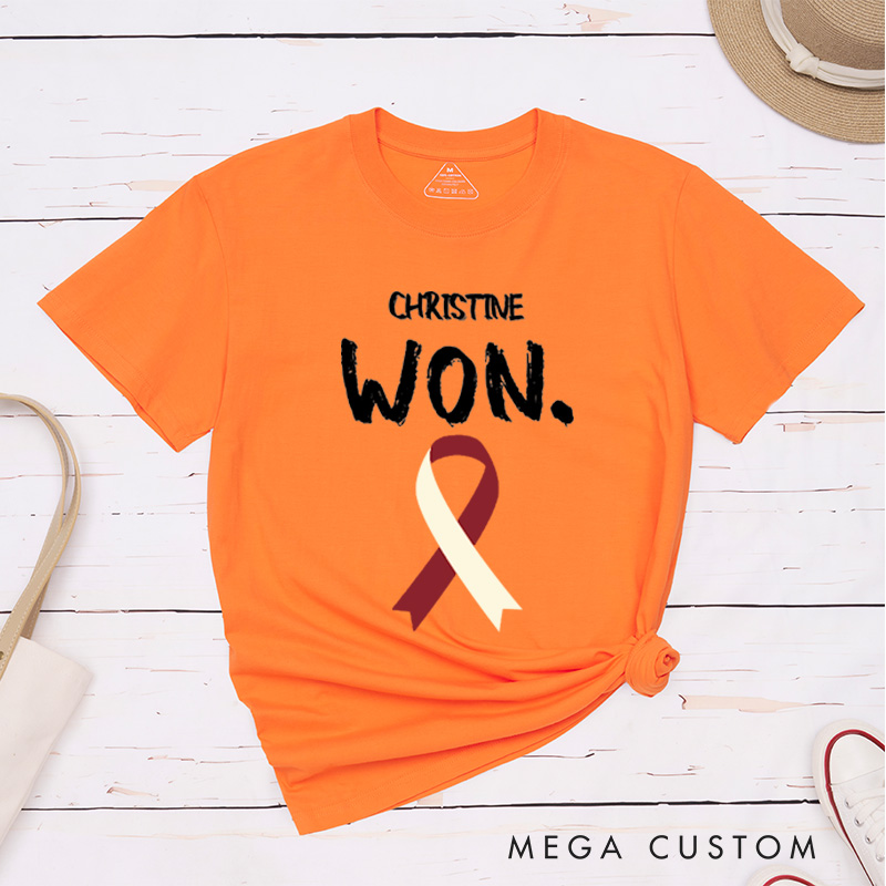 Personalized Head Neck Cancer Support Throat Cancer Awareness T-Shirt