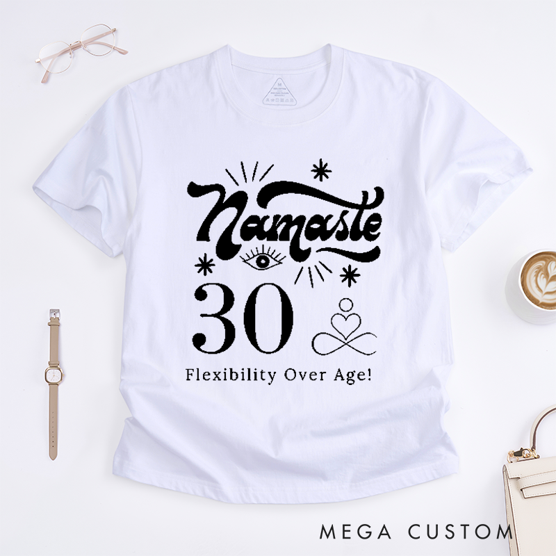Personalized Namaste Yoga T-Shirt Custom Birthday Comfort Colors Tee Meditation Gift Spiritual Zen Top for Women