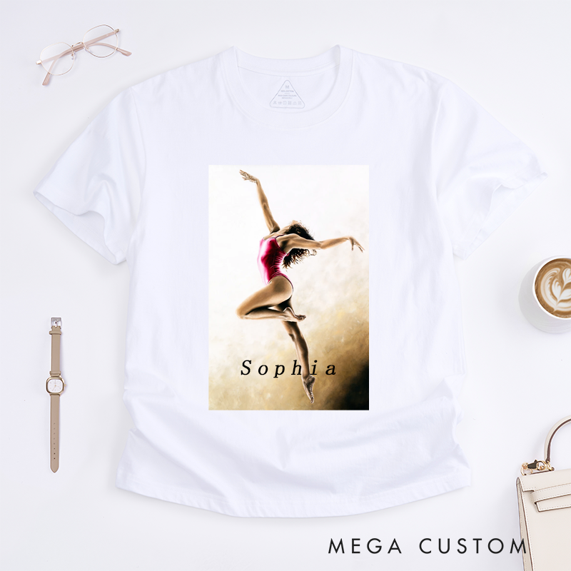 Personalized Ballet Dancer T-Shirt Custom Name Dance Lover Gift Present for Women Girls Daughter Ballerina