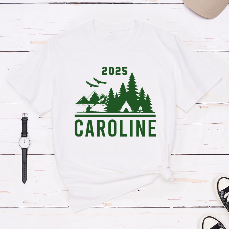 Personalized Camping T-Shirt for Family Friends Summer Camp Shirts Camping Outdoors Lover Gift