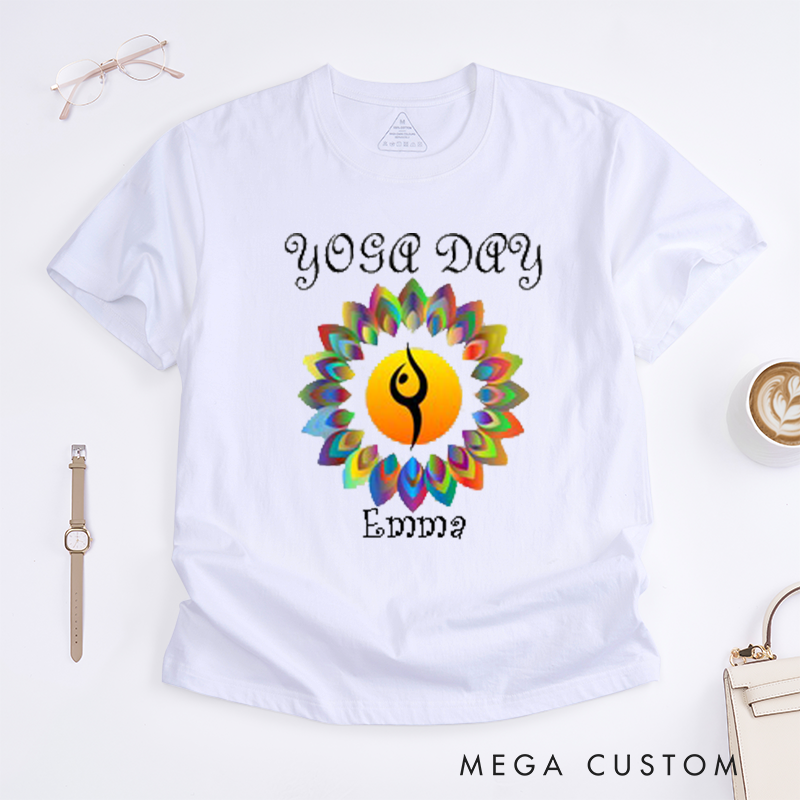 Personalized Yoga T-Shirt Meditation T-shirt Girl Yoga T-Shirt Yoga ustom Tee Yoga Class Shirt Yoga Gifts Yoga Group Shirt