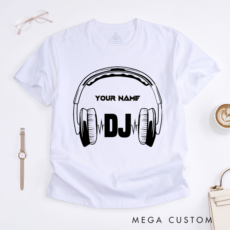 Personalized Disco Dance T-Shirt Custom Name Dance Lover Gift Unisex Tee Unique Sound Waves Design for Birthday Party or Birthday Present