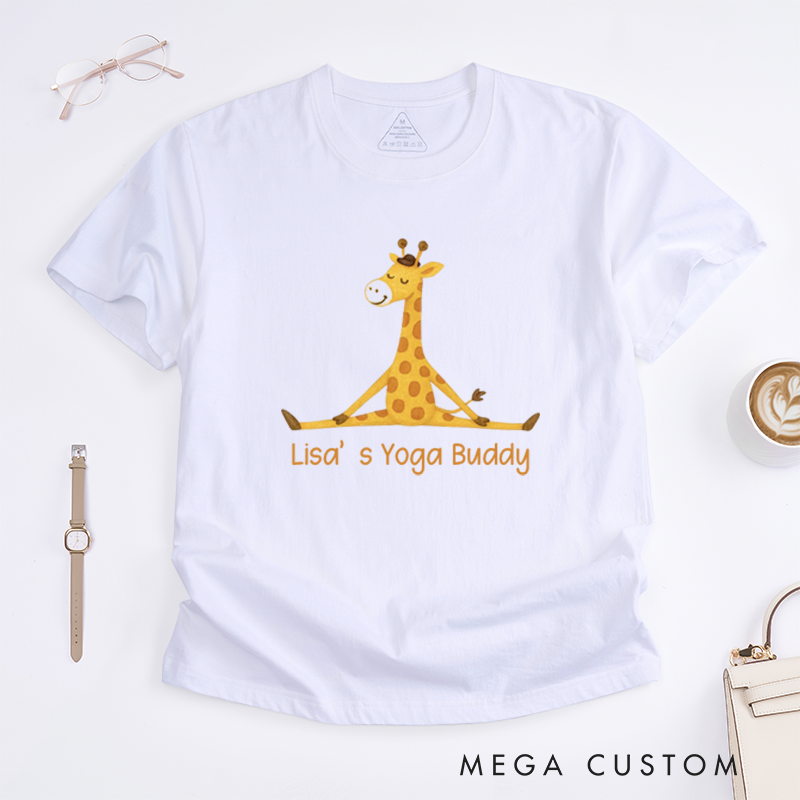 Personalized Mini Yogi T-Shirt Meditation T-Shirt Yoga Gift Mindful T-Shirt Yogi Mom T-Shirt Giraffe T-Shirt