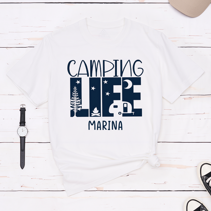 Personalized Camping Life T-Shirt Happy Campe Shirt Camping Outdoors Lover Gift