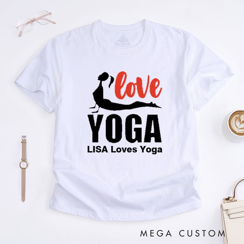 Personalized Love Yoga T-Shirt Yoga Poses T-Shirt Yoga Group T-Shirt Yoga Lover T-Shirt for Gift