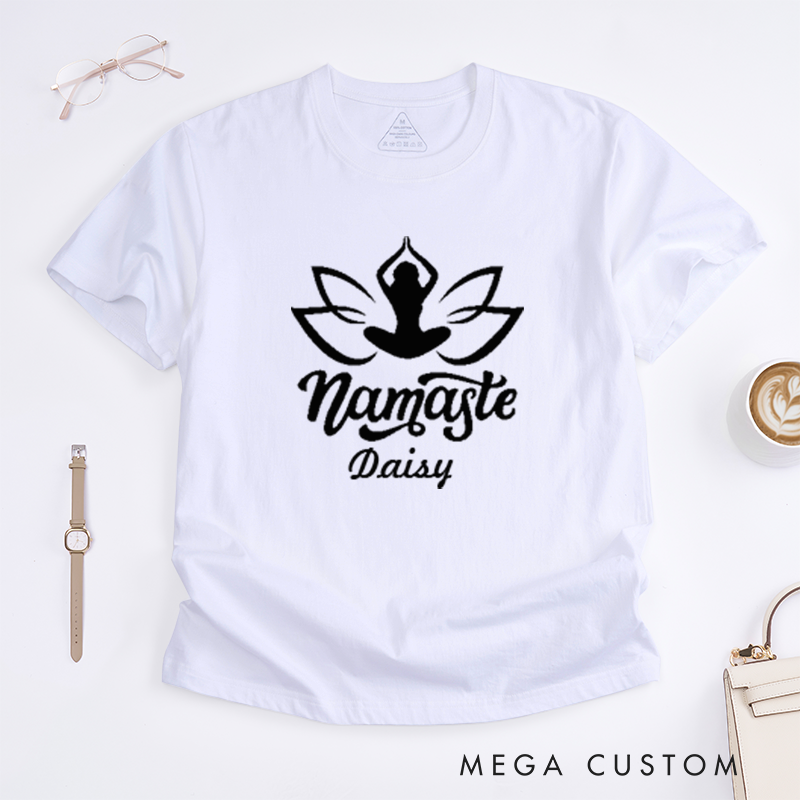Personalized Yoga Namaste T-Shirt Mandala Yoga Lover T-Shirt Lotu T-Shirt Yoga Pose T-Shirt Meditating Gift T-Shirt