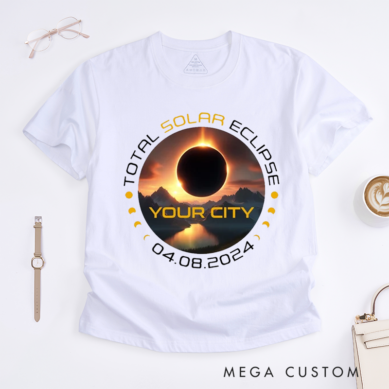 Personalized Total SolarCustom City T-Shirt Unisex Gift Unique Magic Lovers for Grandmother Grandfather Birthday Present