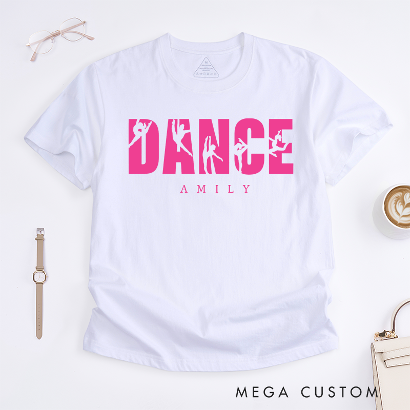 Personalized Dance Team Classic T-Shirts Custom Name Design Inspired by Dance Culture Unique Gift For Dance Enthusiasts Apparel for Women