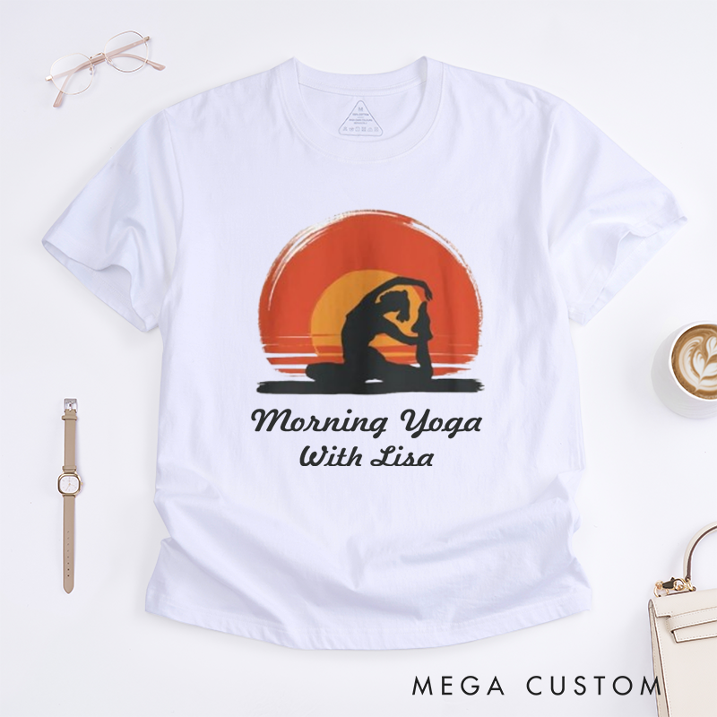 Personalized Morning Yoga T-Shirt Good Morning Yoga T-Shirt Sunrise T-Shirt Yoga Lovers Yoga Instructor Yoga Gift