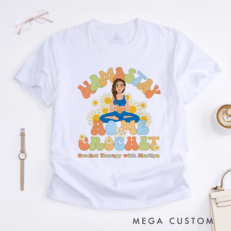 Personalized Namastay Home Yoga T-Shirt Yoga Gift for Mom and Grandma Yoga Lover T-Shirt