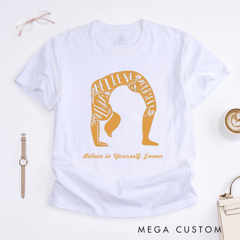 Personalized Yoga Pose T-Shirts Positive Energy T-Shirts Motivational Yoga T-Shirts Yoga Instructor Gift Ideas