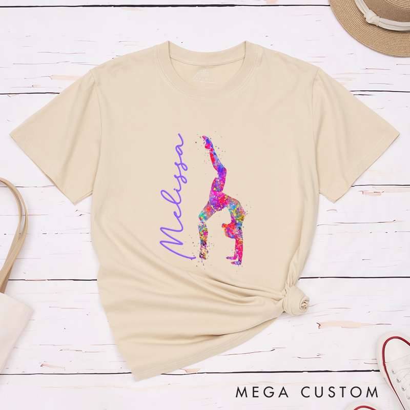 Personalized Yoga Pose T-Shirt Yoga Instructor Gift Yoga Mom T-Shirt Gymnast T-Shirt Acrobatic Yoga T-Shirt