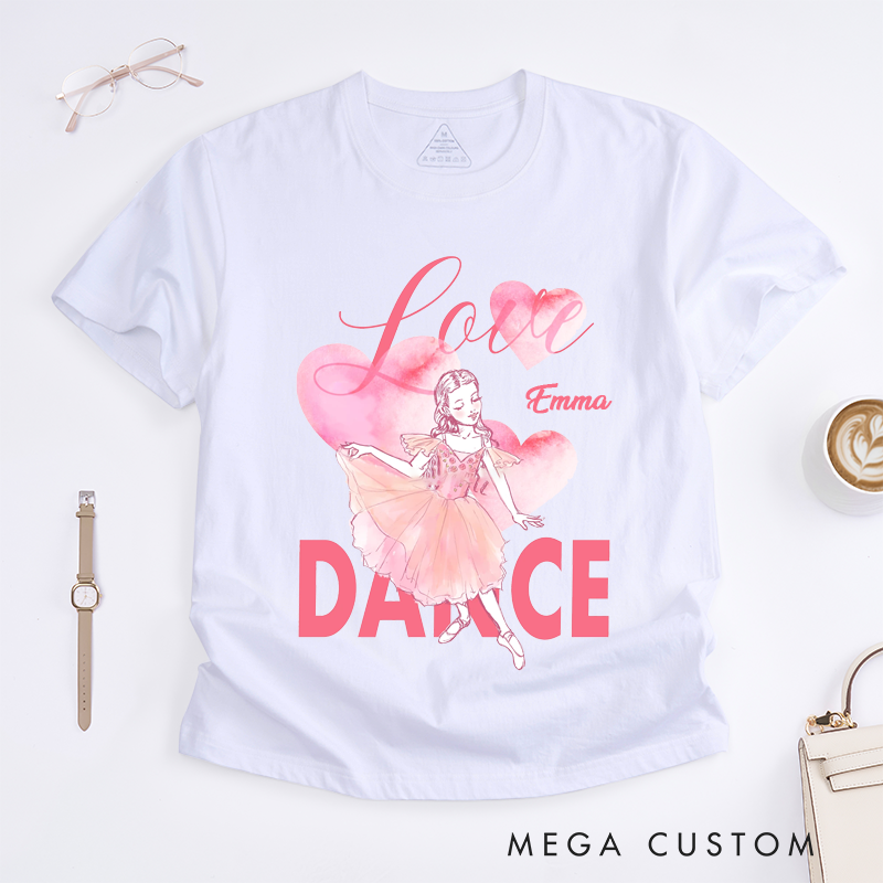 Personalized Ballet Dance Love Classic T-Shirts Custom Name Gift for Girls Dancer Present Unique Classic Tee for Ballet Lover