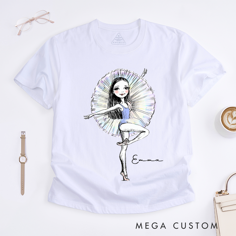 Personalized Ballet Classic T-Shirts for Dance Lovers Custom Name Gift for Ballerina Adults Unique Ballet Dance Apparel Present