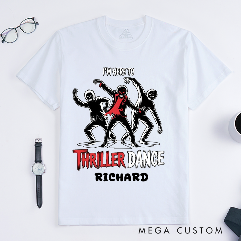 Personalized Devil Disco Dance Floor T-Shirts Retro Funny Dancing Gift for Men Custom Cool Dance Lover Apparel for Father Brother Friends