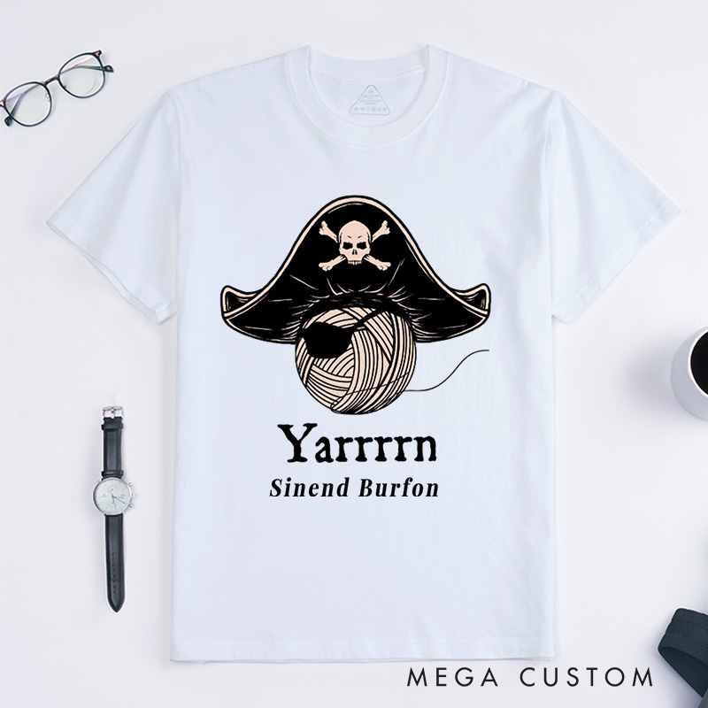 Personalized Yarn Knitting Classic T-Shirts Knit Shirts Crafty Shirts Knitter T-Shirt Custom Tee