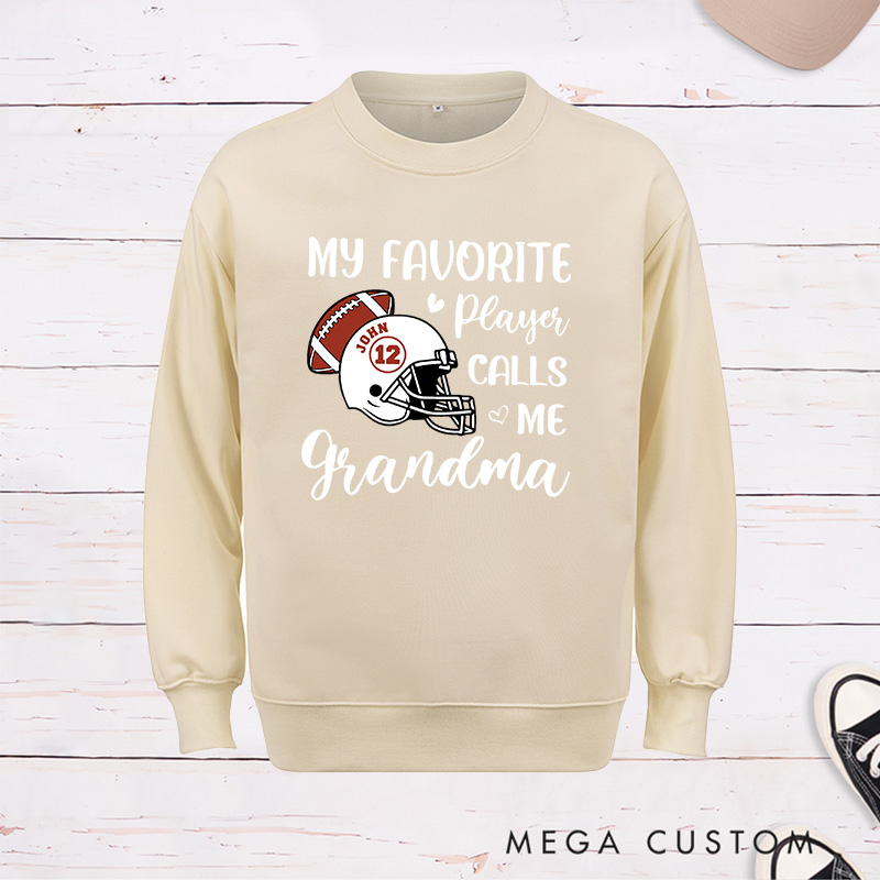 Personalized American Football Grandma Sweatshirt with Custom Name and Number